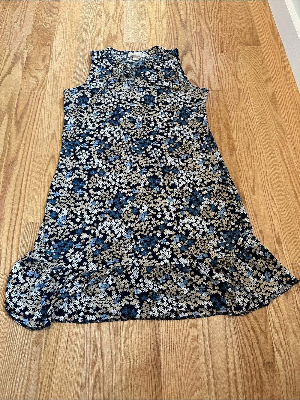 Michael Kors Navy Floral Sleeveless Dress